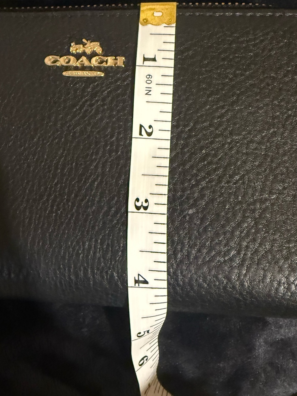 Coach Black Pebbled Leather Wallet with Gold Logo - Picture 8 of 11